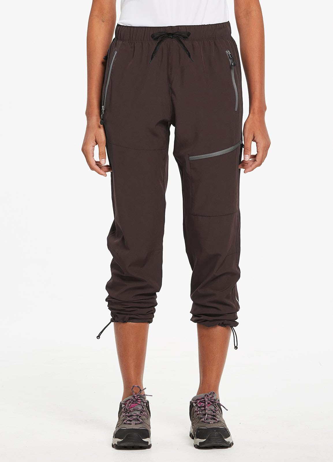 baleaf Travel Pants Women Hiking Long Tall Lightweight Quick Dry Water Resistant Cargo Pants 31'' Trip 31''-Black M