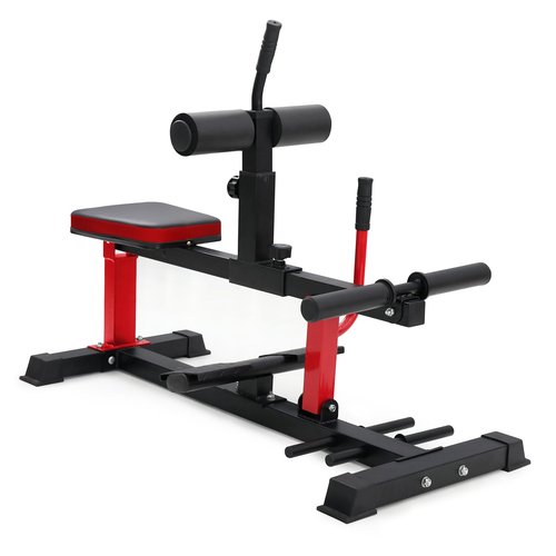 GMWD Calf Raise Machine, 550LBS Seated Leg Strength Training Mahine with Transport Wheels and Band Pegs, Lower Body Specialty Machine (Calf Only) Red & Black (T6-091)