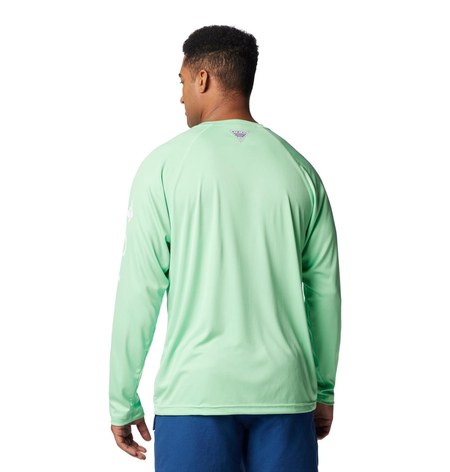 Columbia Men's Terminal Tackle Long Sleeve Fishing Shirt, Ocean Mint/White Logo, 3X Tall