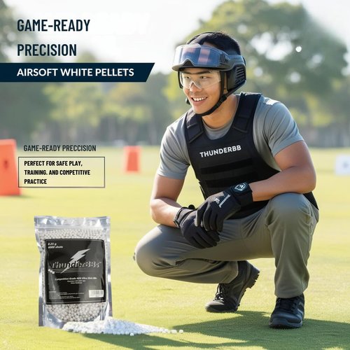 Thunder BBs TBB0.25 Airsoft BBS 0.25G, Competition Grade, White or Off White, 4000 Rounds/Bag
