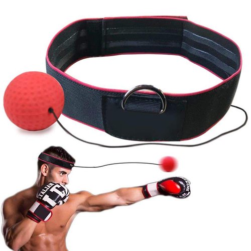 Boxing Ball Headband, Boxing Training Equipment with Adjustable Strap, Hand Eye Coordination Training | Ball | Box Bollen | Boxing Gear for Proficiency Improvement (Black)