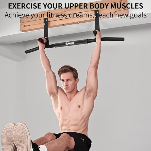 Shnlie Joist Mounted Pull Up Bar, Ceiling Mount Chin Up Bar for Home Gym, Beam, Rafter, 42" Wide Bar, Easy installation