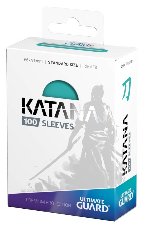 Ultimate Guard Katana Card Sleeves: 100 Standard Size TCG Sleeves, 66 x 91mm, Turquoise Back, Tournament Quality, No PVC & Acid-Free, High Clarity