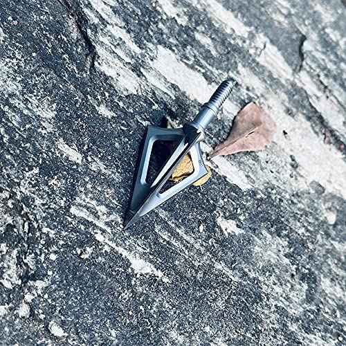 6-Pack 420 Stainless Steel Fixed Blade Broadheads 100 Grain 1-1/8" Cut Premium Solid Arrow Tip for Archery Hunting for Crossbow and Compound Bow