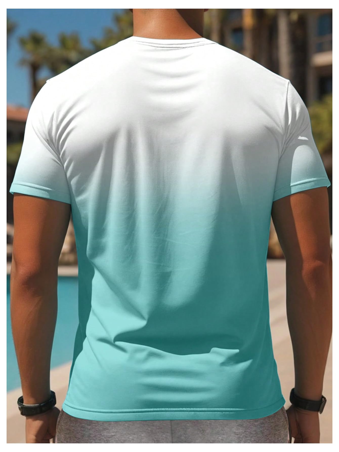 SOLY HUX Men's Short Sleeve Graphic Tees Summer Crewneck Top Shirt Beach Vacation T-Shirts Mint Green Multi X-Large