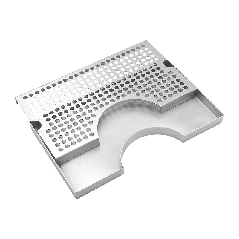 Kegerator Beer Drip Tray - Stainless Steel with Non-Slip Pad, 11.8 x 6.9 x 0.78 in, Fits Single/Double/Triple Tap Towers - Drip Tray (Variation: Drip Tray)