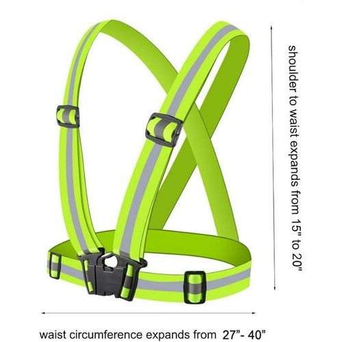 Reflective Running Vest, High Visibility Safety Vest,Adjustable Reflective Gear for Night Jogging/Biking/Walking/Running (Green)