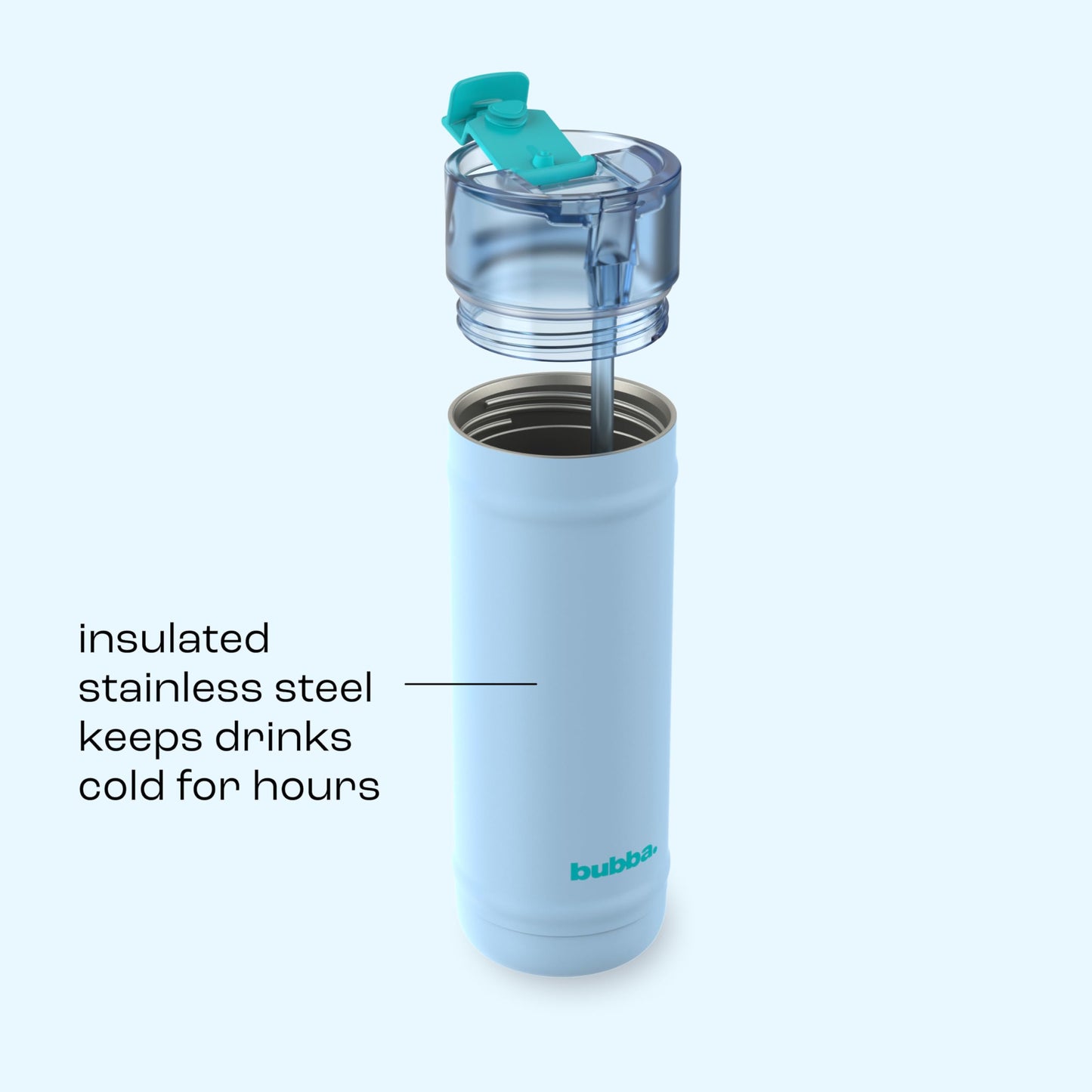 bubba 32 oz Dualsip Insulated Stainless Steel Water Bottle with Straw - Reusable, Leakproof, Lightweight, Dishwasher Safe, Lead-Free and BPA-Free, Daydreamin'