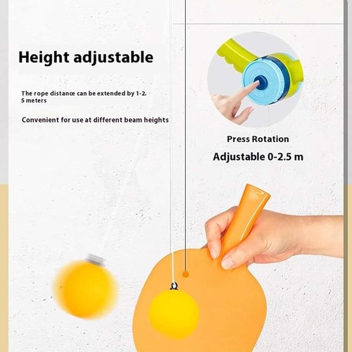Door Ping Pong Game Over The Door, Hanging Table Tennis Trainer Portable Set,Adjustable Doorway Game Pingpong Trainer Door Jam Pingpong Starter Kit for Kids with Racket and Balls