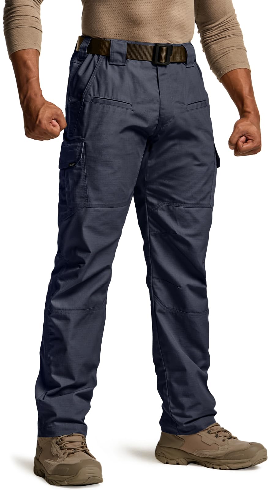 CQR Men's Tactical Pants, Water Resistant Ripstop Cargo Pants, Lightweight EDC Work Hiking Pants, Outdoor Apparel, Raider Police Navy, 30W x 30L