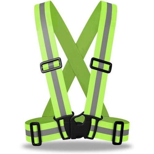 Reflective Running Vest, High Visibility Safety Vest,Adjustable Reflective Gear for Night Jogging/Biking/Walking/Running (Green)