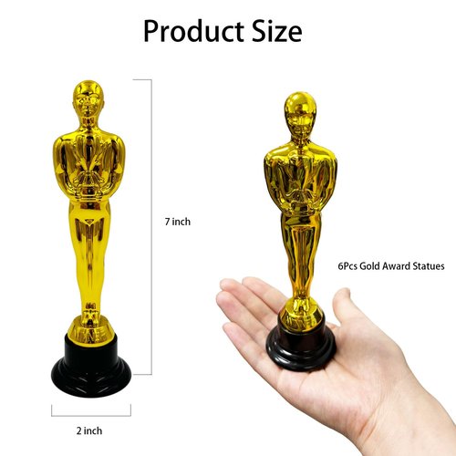 Flyekist 6 PCS Plastic Gold Award Trophies for Party Decorations, Party Favors, School Award, Game Prize, Party Prize and Appreciation Gifts