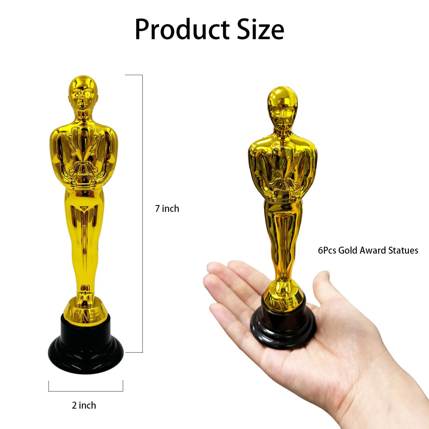 Flyekist 6 PCS Plastic Gold Award Trophies for Party Decorations, Party Favors, School Award, Game Prize, Party Prize and Appreciation Gifts