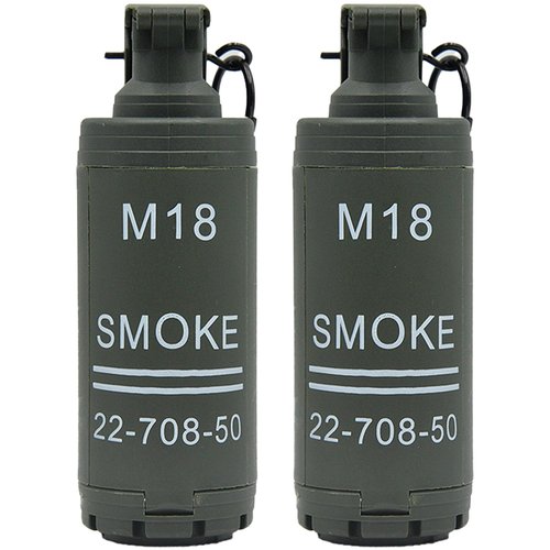 Disratw M18 Airsoft Grenade Toys 2Pcs Toy Hand Grenades Plastic CS Battle Game Tactical CS Grenade Pull Ring Toys Role Play Model Prop for Age 14+ (Green)