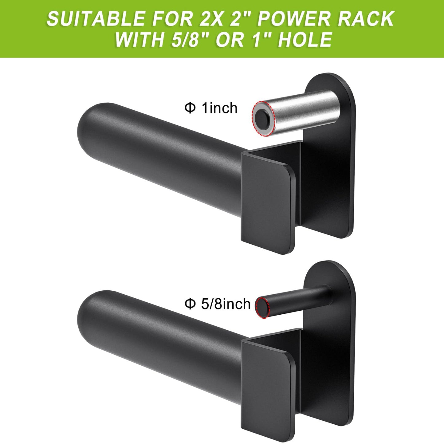 Kipika Weight Plate Holder for 2x2 Power Rack with 5/8" or 1" Hole - Power Rack Attachment for Olympic Weight Plates - Weight Storage Rack for Power Rack - Fit Olympic 2-inch weight plates - Set of 2