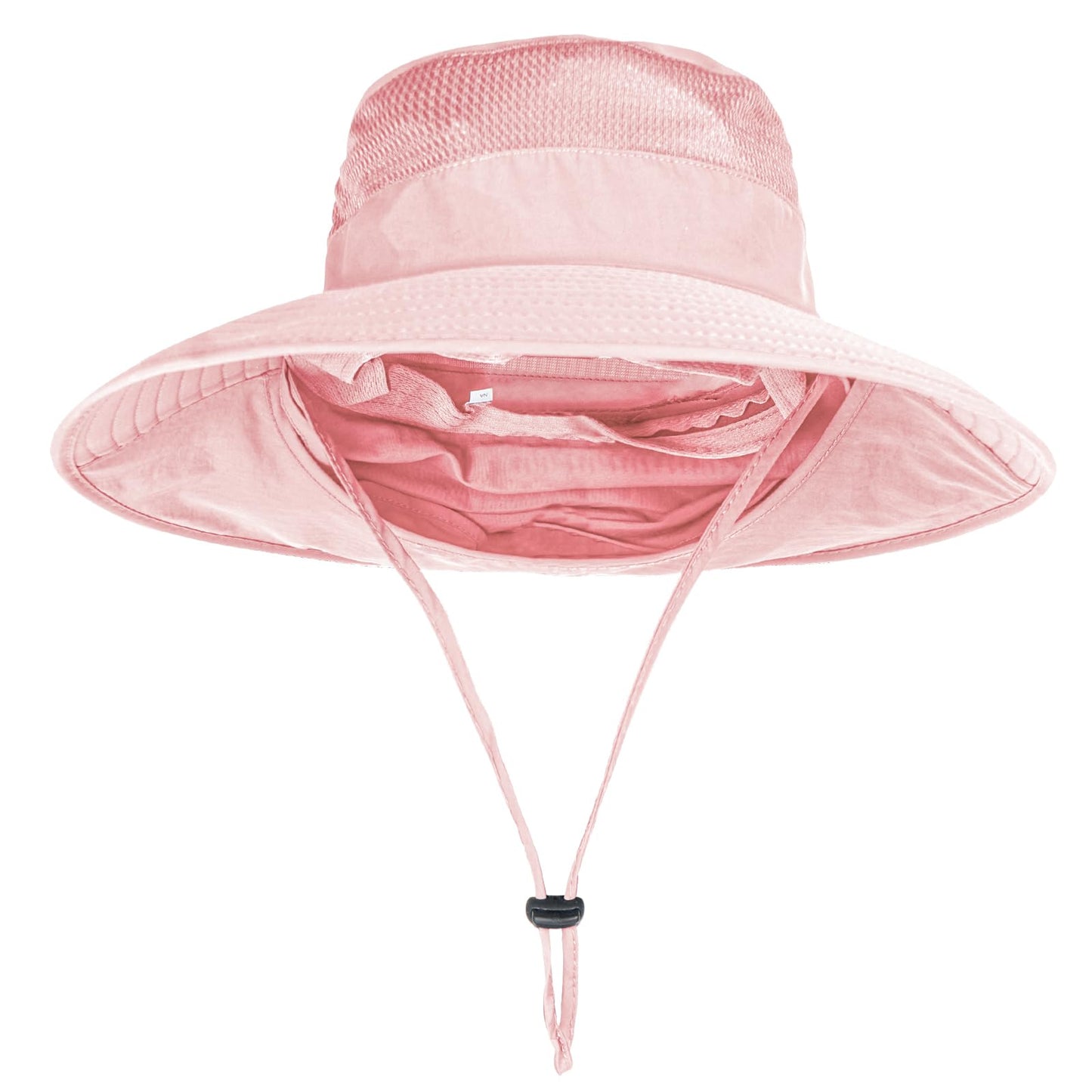 Sun Hats for Men Women Fishing Hat UPF 50+ Breathable Wide Brim Bucket Hats Summer UV Protection Safari Hat with Neck Flap Pink