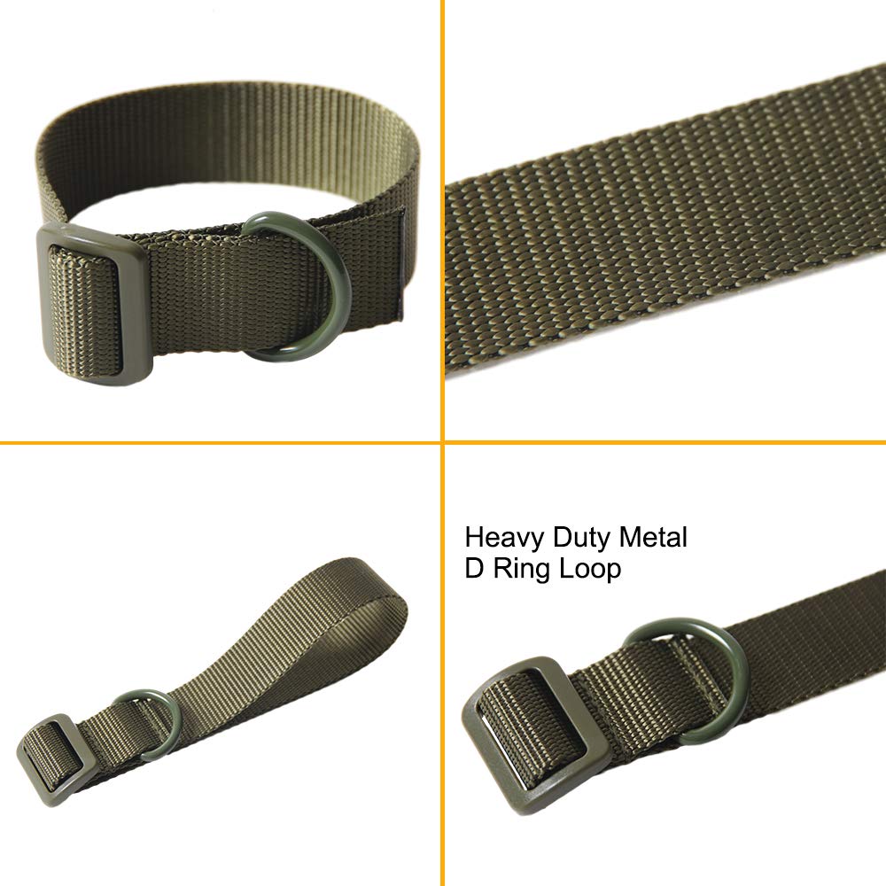 Aolamegs Tactical Gun Sling,Adjustable Rifle Sling 1.25” Nylon Strap with D Ring Loop for Hunting (2Pack) Army Green