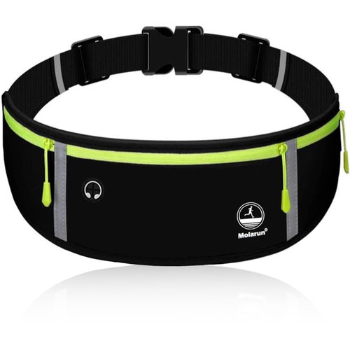 Slim Running Belt Fanny Pack, Exercise Waist Pack Runners Bag Money Belt Phone Holder for Running Hiking Cycling Workout