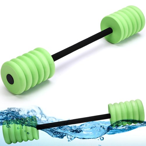 Soulchen Long Aquatic Exercise Dumbbells Foam Water Weights Dumbbell Aquatic Pool Barbells with High Density EVA Foam for Swim Water Aerobics Workouts Loss(Green,33.07 Inch)