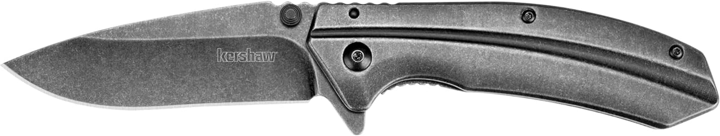 Kershaw Appa Folding Tactical Pocket Knife, SpeedSafe Opening, 2.75 inch Black Blade and Handle, Small, Lightweight Every Day Carry
