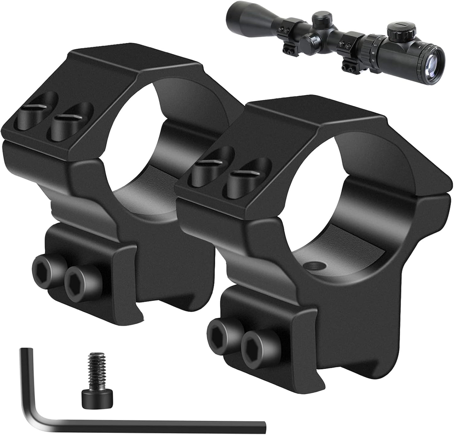 1'' Dovetail Scope Rings, 2 Pack High Profile or Medium Profile 1 Inch Scope Mount Rings for 11mm Dovetail Rails