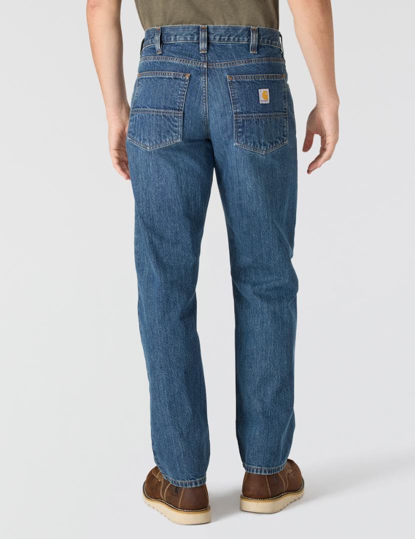 Carhartt Men's Relaxed Straight Jean, Bay, W34 x L32