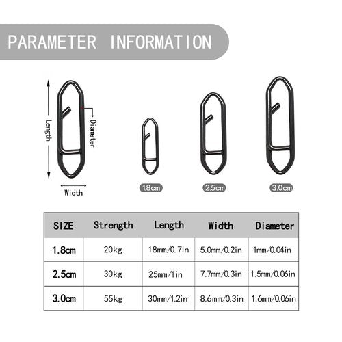 QHAJRYYC 50 Pack Fishing Speed Clips, High Strength Stainless Steel Speed Clip, Fishing Stealth Power Speed Clips, Stainless Steel Quick Change Clip, Fishing Clips Quick Change (1.8cm)