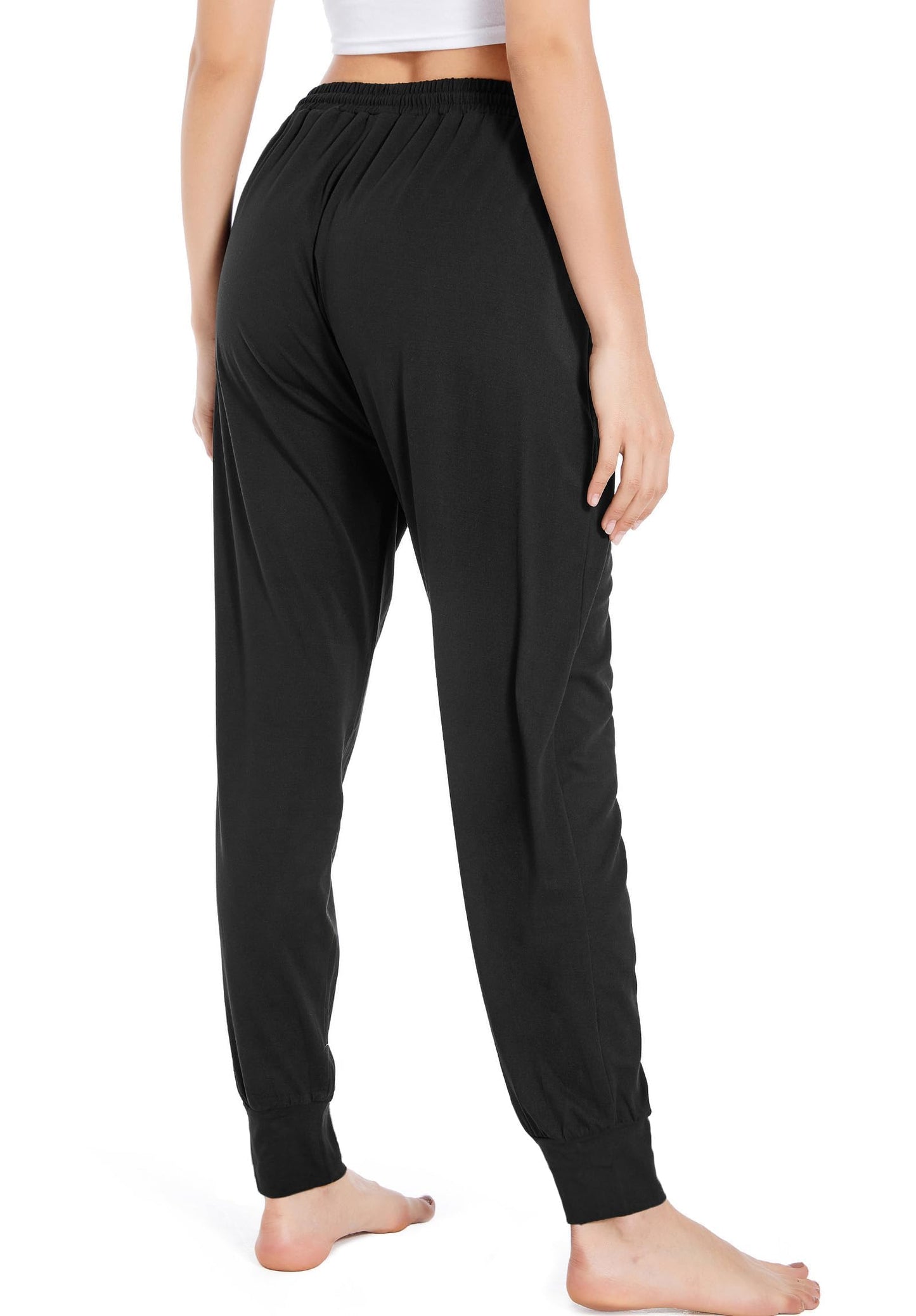 Envlon Yoga Pants with Pockets Women Sweat Casual Loose Sweatpants Black Soft Joggers Comfy Lounge Pants