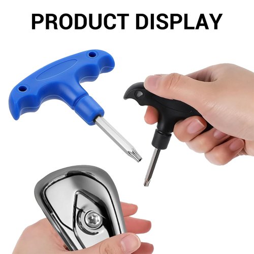QIYUDA 2 Pcs Golf Torque Wrench Tool, Stainless Steel Portable Golf Driver Club Adjustment Head Tool for T20 (Blue) and T25 (Black)