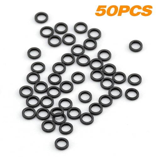 Dr.Fish 50 Pack Fly Fishing Tippet Rings Stainless Steel Solid Lightweight Low Profile 2mm Freshwater Trout Salmon Crappie Bluegill Steelhead