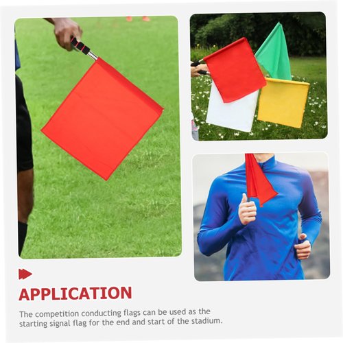 BESPORTBLE 4pcs Signal Flags with Handle Referee Traffic Fan Cheering Flags for Competitions and Events Durable and Comfortable Hand Waving Design