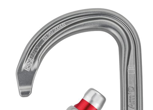 PETZL, AM'D Carabiner, Gray, TRIACT-Lock