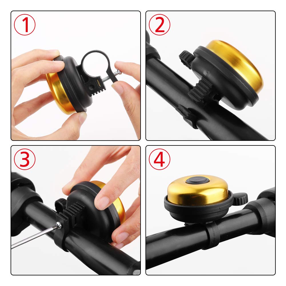 Accmor Classic Bike Bell, Aluminum Bicycle Bell, Loud Crisp Clear Sound Bicycle Bike Bell for Adults Kids