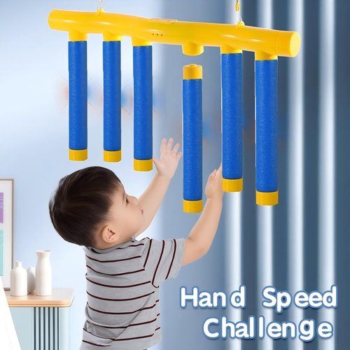 CARETHYS Catch Stick Reflex Game,Reflex Challenge,Reflex Falling Sticks,Catch The Stick Game Reaction Training Toy,Adjustable Speed Hand Eye Coordination Training Toy