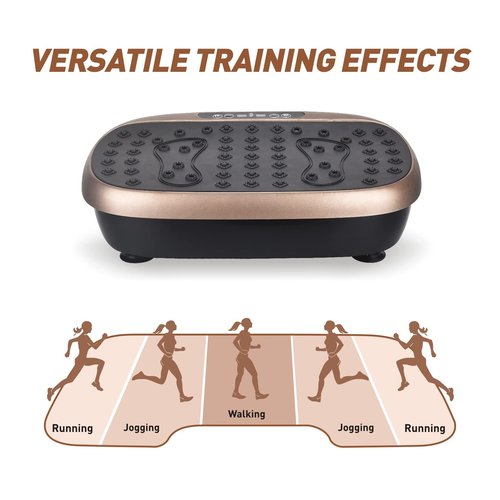 EILISON Atom Vibration Plate Exercise Machine - Full Body Vibration Plate for Lympathic Drainage with Acupressure - Home Fitness with Loop Bands for Weight Loss, 300lbs Capacity (Atom Brown)