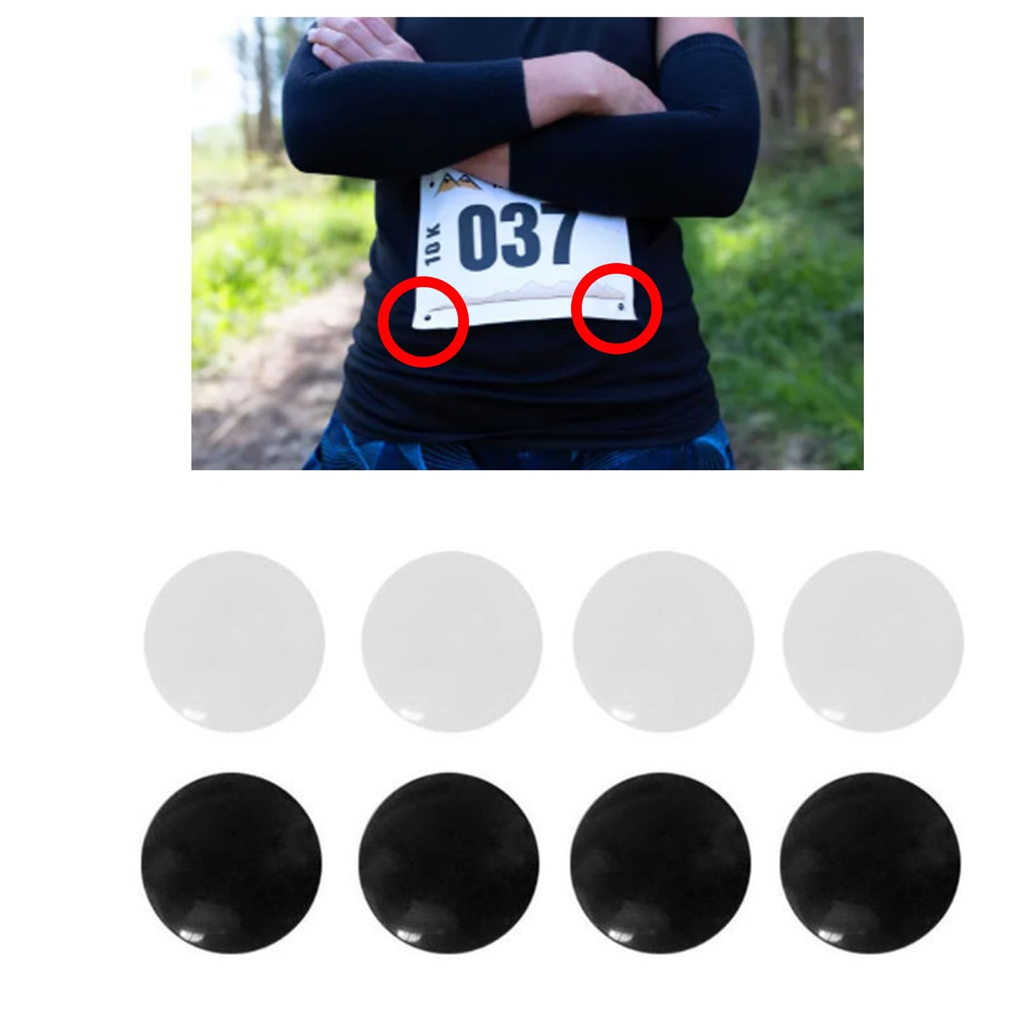 8Pcs Marathons Race Number Magnetic Race Bib Holders Running Fix Clips Buckle for Running Waist Packs Sports and Outdoor