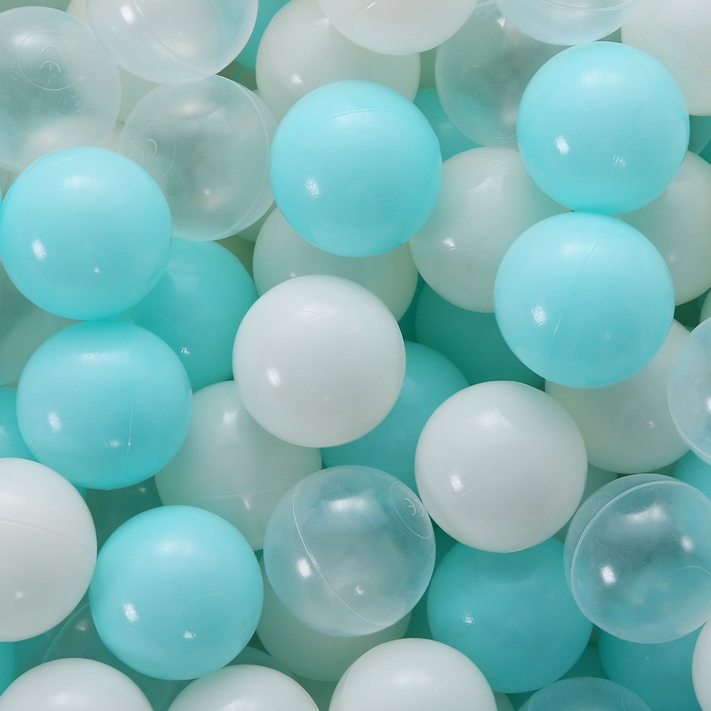PlayMaty Colorful 100pcs Ball Pit Balls 2.2-inch Plastic Ocean Ball Crush Proof Stress Balls for Kids Pool Ball Playhouse Pit Accessories