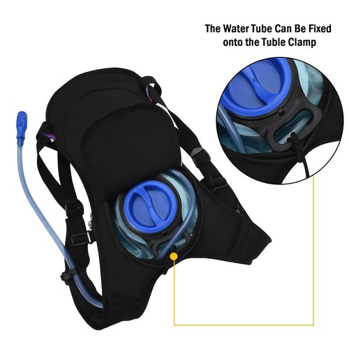Roptat Hydration Backpack Pack with 2L Hydration Bladder - Lightweight Water Backpack Daypack Pouch for Women Men Running Riding Biking (Black) (Sliver-Laser)