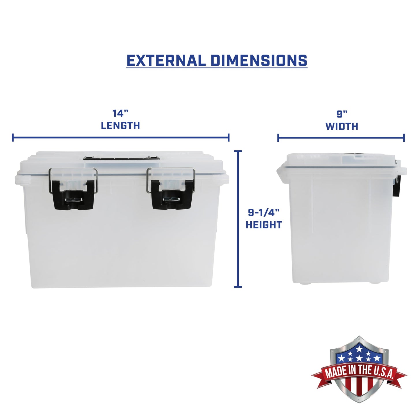 Sheffield 12763 XL Transparent Storage Bins With Lids, 2-Pack Stackable Storage Bins, Made in USA, Lockable and Water-Resistant Containers with Lids, Plastic Containers for Home, Classroom, and Dorm