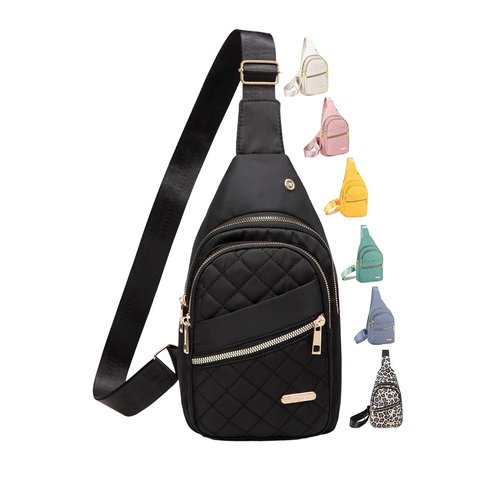 Crossbody Small Sling Backpack Sling Bag for Women Men, Chest Bag Daypack Crossbody for Travel Sport Running Hiking (Black)