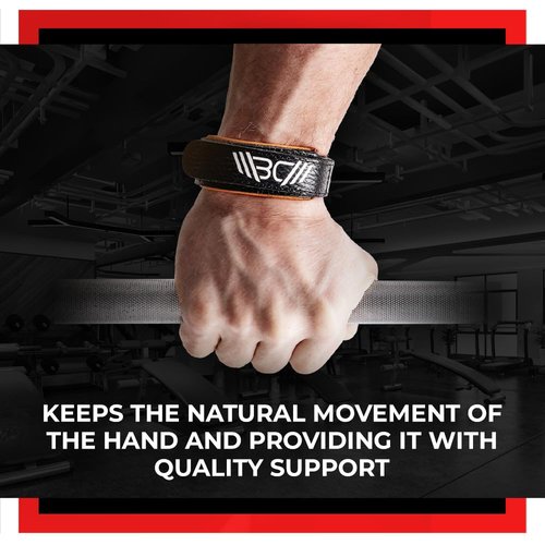 WARM BODY COLD MIND Leather Wrist Wraps for Weightlifting, Powerlifting, Gym – Wrist Support for Men & Women – Heavy Duty Wrist Straps for Strength Training (PRO Black, M)