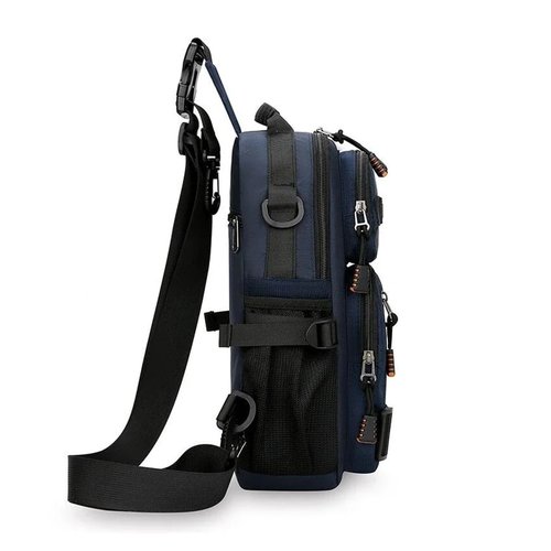 YYTDNGW Travel Fishing Chest Pack Climbing Hunting Fishing Hiking Nylon 3P Backpack(Black)