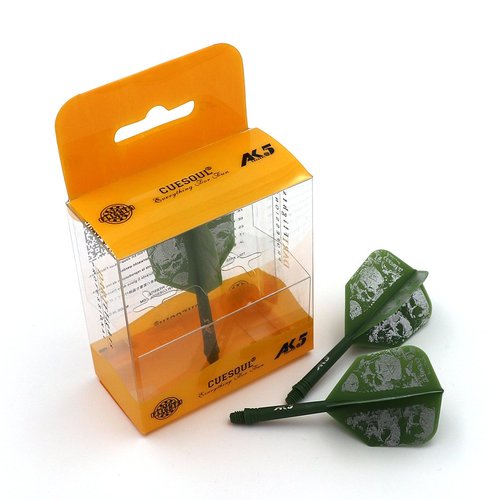 CUESOUL Integrated Dart Shaft and Flights Green with Pattern Design