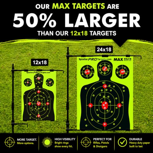 18x24 Extra Large Splatter Targets - Two Color Fluorescent Yellow & White - Variation 10