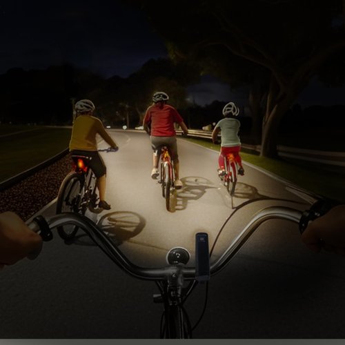 KunHe 2 Pack 227Lumens 1600mAh Bike Light Set Rechargeable Front & Rear Bicycle Lights with IPX4 Waterproof 4 Modes for Night Cycling