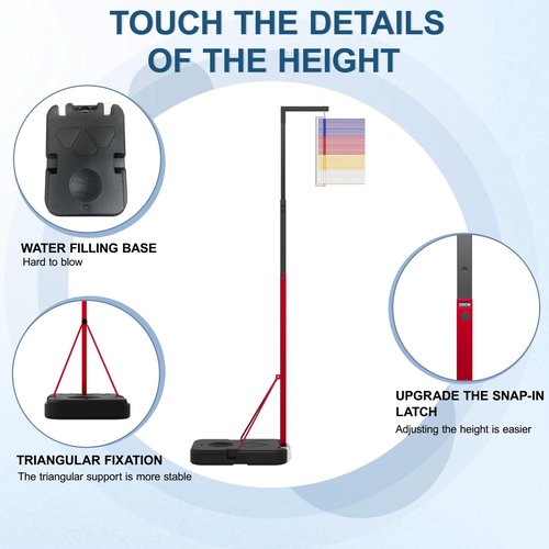 Aplsrhun Jump Measuring Tool, 4.9-12.6 FT Adjustable Height Vertical Jump Tester for School Gym, Floor Standing Vertical Jumping Measurement Challenger for Volleyball Slam Dunk Jump Training Aid