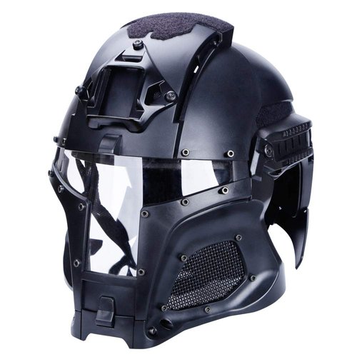 Tactical air Gun Full face Protective Helmet, Sorta-Kinda Mandalorian/Boba Fett/Galac-Tac Style Helmet, Suitable for air Gun Paintball, CS Outdoor Sports Military Film
