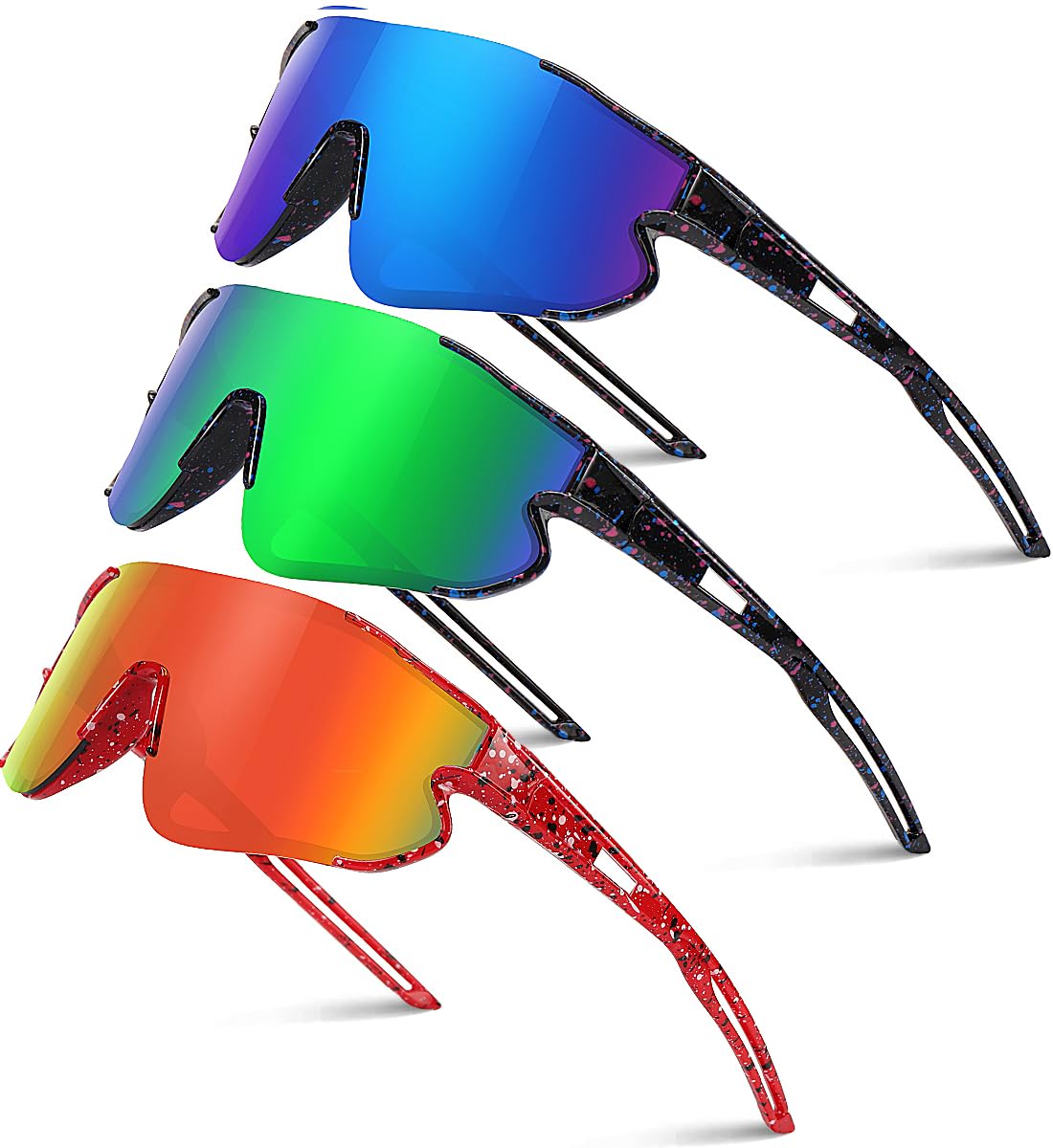 SEKKAF Kids Baseball Sunglasses for Boys Girls Youth Softball Cycling Sports Sunglasses UV400 Protection Age 5-12