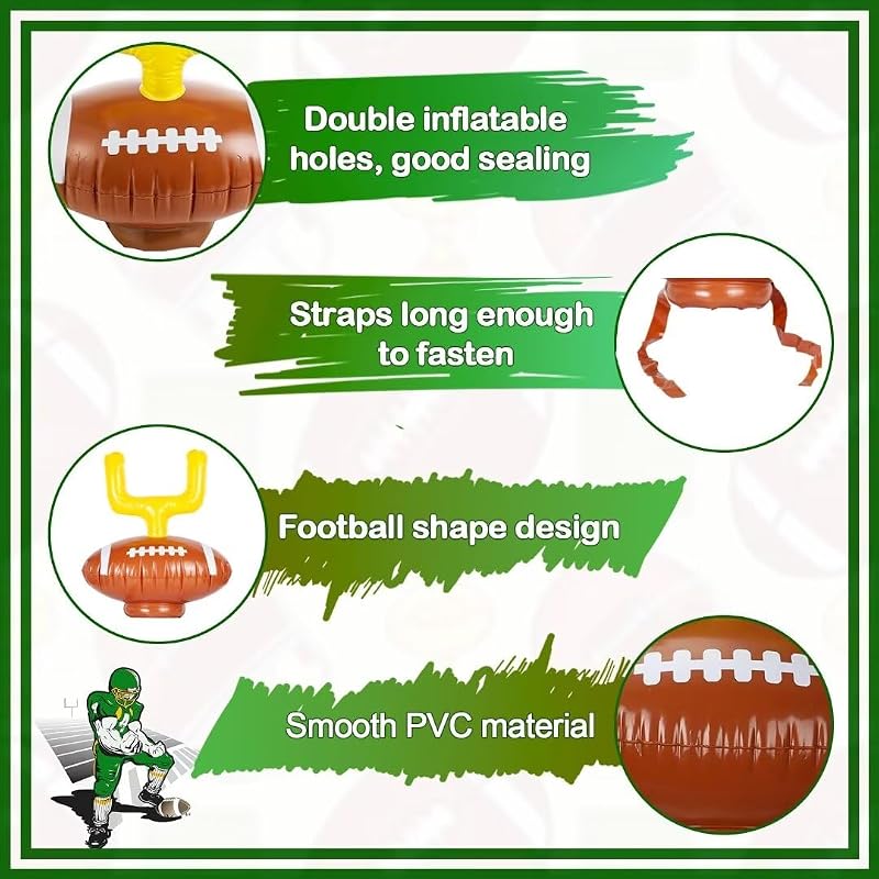 2 Set Inflatable Football Ring Toss Post Game 6 Rings + Pump