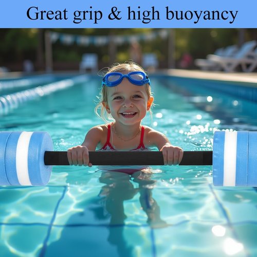 Vinyl Etchings Aqua Pool Barbell for Water Fitness Exercise Equipment - Aquatic Swim Water Workout Bar for Water Aerobics Weights Barbells - Swimming Foam Float Kids